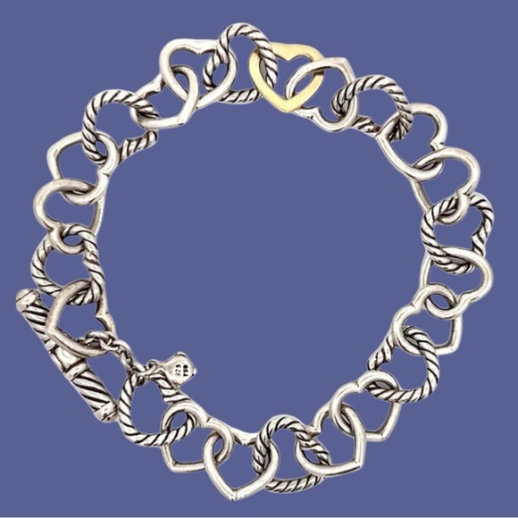David yurman heart bracelet sterling silver & 18kt gold. 7” gorgeous.Hard 2 find - Picture 6 of 16